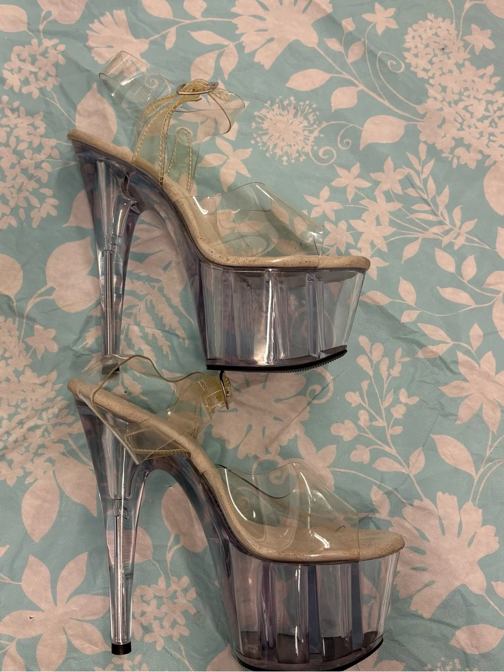 Pleaser clear platforms Size 8